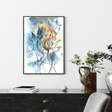 NNEDSZ Wall Art 40cmx60cm Watercolor Style Abstract Flower 3 Sets Black Frame Canvas