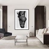 NNEDSZ Wall Art 50cmx70cm Modern Black Horse Black Frame Canvas