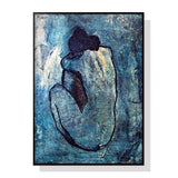 NNEDSZ Wall Art 60cmx90cm Blue Nude by Pablo Black Frame Canvas