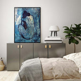 NNEDSZ Wall Art 70cmx100cm Blue Nude by Pablo Black Frame Canvas