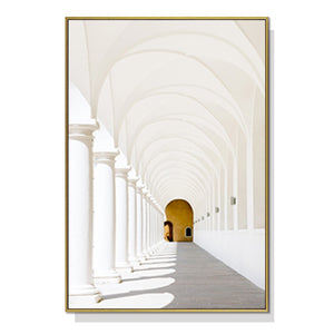 NNEDSZ Wall Art 50cmx70cm Long Corridor Style A Gold Frame Canvas