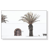 NNEDSZ Wall Art 70cmx100cm European Palm Tree White Frame Canvas