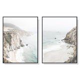 NNEDSZ Wall Art 40cmx60cm Mountain Beach 2 Sets Black Frame Canvas