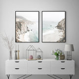 NNEDSZ Wall Art 40cmx60cm Mountain Beach 2 Sets Black Frame Canvas