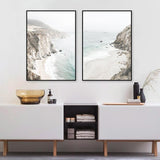 NNEDSZ Wall Art 40cmx60cm Mountain Beach 2 Sets Black Frame Canvas