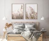 NNEDSZ Wall Art 50cmx70cm Pampas Grass 2 Sets Wood Frame Canvas