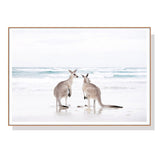 NNEDSZ Wall Art 50cmx70cm Kangaroo Wood Frame Canvas