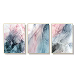 NNEDSZ Wall Art 50cmx70cm Colorful Ink Abstract 3 Sets Gold Frame Canvas