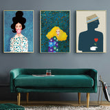 NNEDSZ Wall Art 50cmx70cm Modern Figure 3 Sets Gold Frame Canvas
