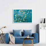NNEDSZ Wall Art 60cmx90cm Van Gogh Almond Blossom White Frame Canvas