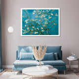 NNEDSZ Wall Art 60cmx90cm Van Gogh Almond Blossom White Frame Canvas