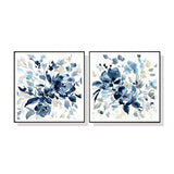 NNEDSZ Wall Art 60cmx60cm Indigo Garden By Carol Robinson 2 Sets Black Frame Canvas