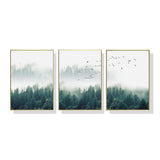 NNEDSZ Wall Art 40cmx60cm Mystical Forest  3 Sets Gold Frame Canvas