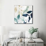 NNEDSZ Wall Art 70cmx70cm Watercolour style leaves 2 Sets White Frame Canvas