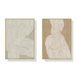 NNEDSZ Wall Art 60cmx90cm Abstract Line 2 Sets Gold Frame Canvas