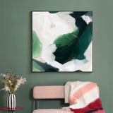 NNEDSZ Wall Art 50cmx50cm French Abstract Green Black Frame Canvas