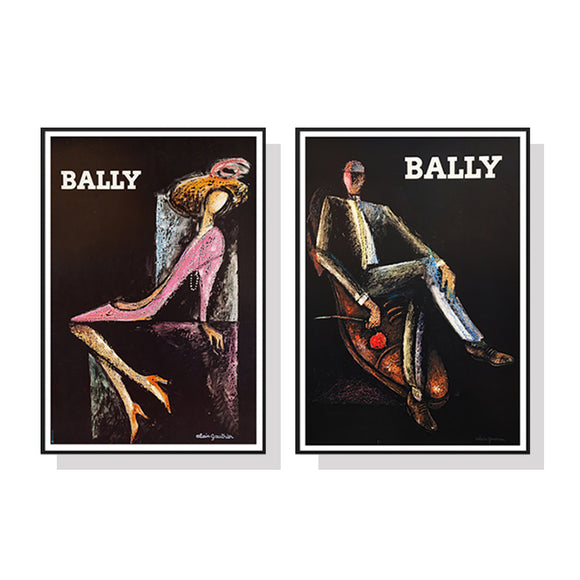 NNEDSZ Wall Art 40cmx60cm Bally Man & Woman 2 Sets Black Frame Canvas