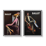 NNEDSZ Wall Art 50cmx70cm Bally Man & Woman 2 Sets Black Frame Canvas