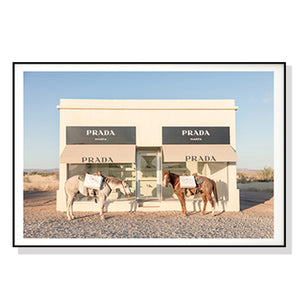 NNEDSZ Wall Art 60cmx90cm Horses Fashion Black Frame Canvas