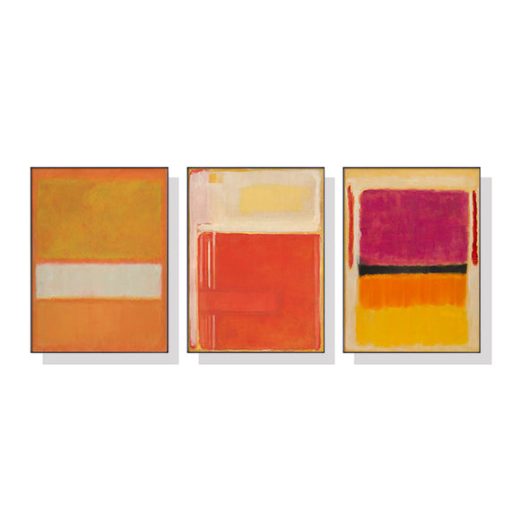 NNEDSZ Wall Art 50cmx70cm Colourful 3 Sets By Mark Rothko Black Frame Canvas