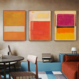 NNEDSZ Wall Art 60cmx90cm Colourful 3 Sets By Mark Rothko Black Frame Canvas