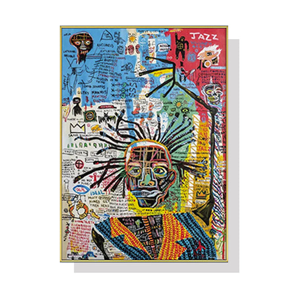 NNEDSZ Wall Art 60cmx90cm Jazz Gold Frame Canvas