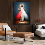 NNEDSZ Wall Art 70cmx100cm Jesus Divine Mercy I Trust In You Black Frame Canvas