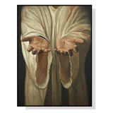 NNEDSZ Wall Art 60cmx90cm Jesus Nail Hand Black Frame Canvas