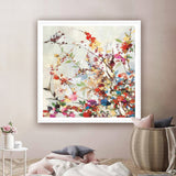 NNEDSZ Wall Art 50cmx50cm Coming Spring Square Size White Frame Canvas