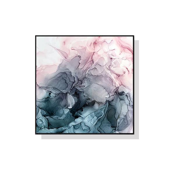 NNEDSZ Wall Art 60cmx60cm Marbled Pink Grey Black Frame Canvas