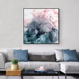 NNEDSZ Wall Art 70cmx70cm Marbled Pink Grey Black Frame Canvas