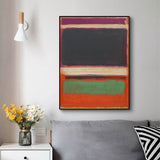 NNEDSZ Wall Art 50cmx70cm Black Orange Green By Mark Rothko Black Frame Canvas