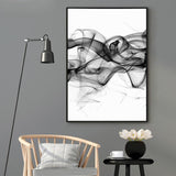NNEDSZ Wall Art 80cmx120cm Stylish Abstract Black 2 Sets Black Frame Canvas