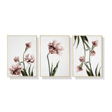 NNEDSZ Wall Art 100cmx150cm Tulip Flower 3 Sets Gold Frame Canvas