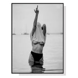 NNEDSZ Wall Art 80cmx120cm Feminist Print Black Frame Canvas