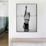 NNEDSZ Wall Art 100cmx150cm Feminist Print Black Frame Canvas