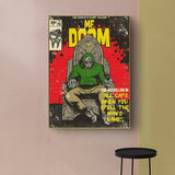 NNEDSZ Wall Art 90cmx135cm MF DOOM Music Gold Frame Canvas