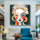 NNEDSZ Wall Art 50cmx50cm Sophie II Gold Frame Canvas