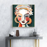 NNEDSZ Wall Art 70cmx70cm Sophie II Gold Frame Canvas