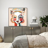 NNEDSZ Wall Art 100cmx100cm Sophie Black Frame Canvas