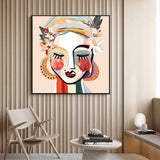 NNEDSZ Wall Art 60cmx60cm Sophie Black Frame Canvas