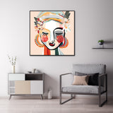NNEDSZ Wall Art 60cmx60cm Sophie Black Frame Canvas