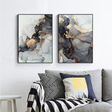 NNEDSZ Wall Art 70cmx100cm Black Splash 2 Sets Black Frame Canvas