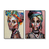NNEDSZ Wall Art 40cmx60cm African women 2 Sets Black Frame Canvas