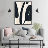 NNEDSZ Wall Art 40cmx60cm Black Ink Black Frame Canvas
