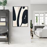 NNEDSZ Wall Art 50cmx70cm Black Ink Black Frame Canvas