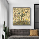 NNEDSZ Wall Art 40cmx40cm Tree Of Life Black Frame Canvas