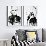 NNEDSZ Wall Art 100cmx150cm Watercolor Sketch 2 Sets Black Frame Canvas