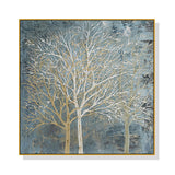 NNEDSZ Wall Art 40cmx40cm Forest In The Twilight Trees Gold Frame Canvas