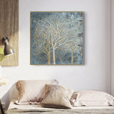 NNEDSZ Wall Art 100cmx100cm Forest In The Twilight Trees Gold Frame Canvas